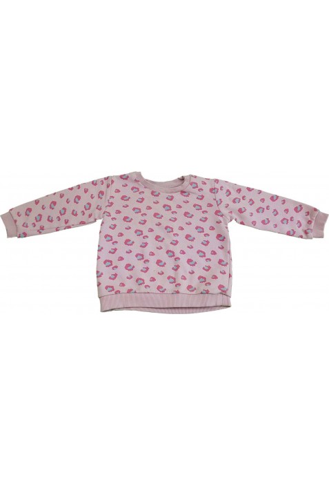 Párducmintás rózsaszín pulóver (98)