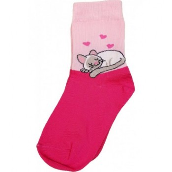 Rózsaszín, alvó cicás prémium zokni (26-28)