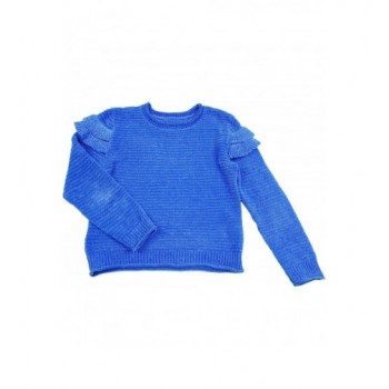 Fodros kék pulóver (140)
