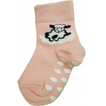Báránykás, ABS-es rózsaszín zokni (15-18)