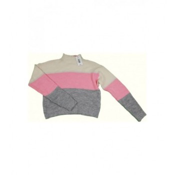 Pink-szürke kötött pulóver (152)
